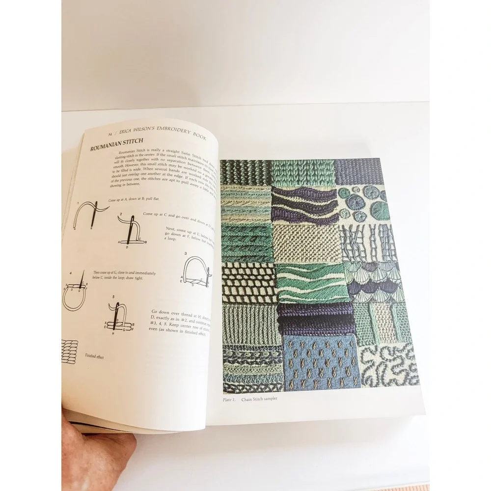 Erica Wilson's Embroidery Book 1973 Charles Scribner Vintage Stitch Guide PB
